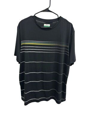 Grand Slam Large Black Performance T-shirt Multicolor Stripe E-Boy Indie Street